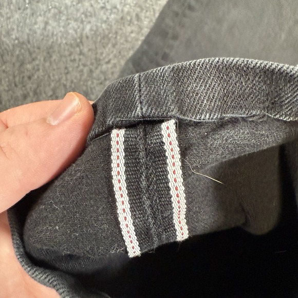 Uniqlo Selvedge Jeans Mens 32x32 (Fits 32x28) Black Slim Straight Stretch‎ Denim - Picture 6 of 15